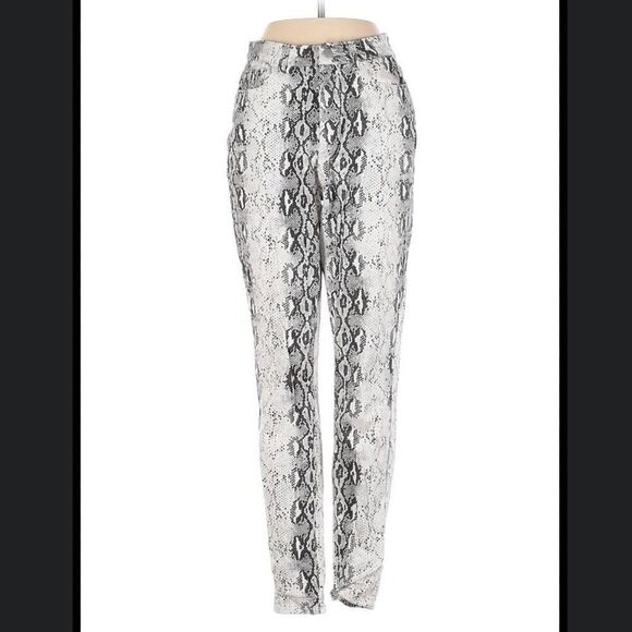 superdown Robyn Black and White Snake Print Pant Size 28 - Picture 5 of 11